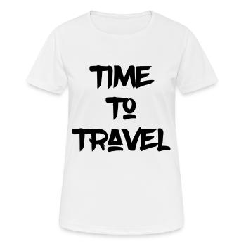 Reisen - Frauen T-Shirt atmungsaktiv - Weiß - Vorne - AI Model Female 172 dark (172cm)