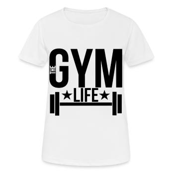 Gym - Frauen T-Shirt atmungsaktiv - Weiß - Vorne - AI Model Female 172 dark (172cm)