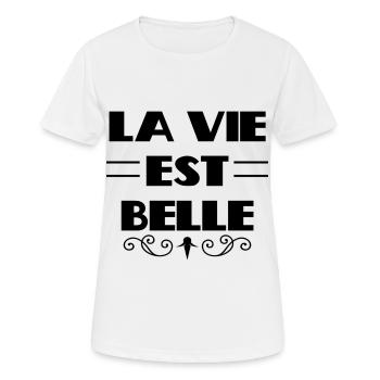 La Vie est Belle - Women's Breathable T-Shirt - white - Front - AI Model Female 172 dark (172cm)