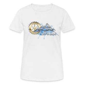 Mountainbike - Frauen T-Shirt atmungsaktiv - Weiß - Vorne - AI Model Female 172 dark (172cm)