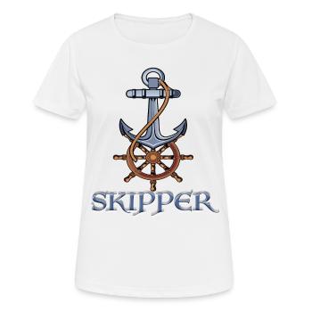 Skipper - Frauen T-Shirt atmungsaktiv - Weiß - Vorne - AI Model Female 172 dark (172cm)