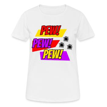 Comic PEW PEW Comic Style - Frauen T-Shirt atmungsaktiv - Weiß - Vorne - AI Model Female 172 dark (172cm)
