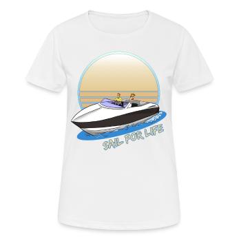 Motorboot - Frauen T-Shirt atmungsaktiv - Weiß - Vorne - AI Model Female 172 dark (172cm)