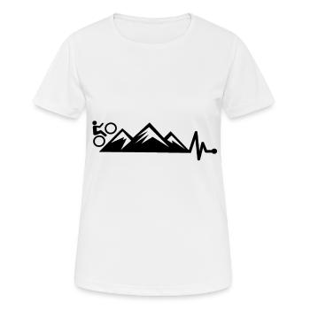Mountainbike - Frauen T-Shirt atmungsaktiv - Weiß - Vorne - AI Model Female 172 dark (172cm)