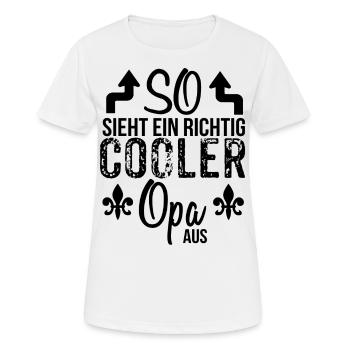 Opa - Frauen T-Shirt atmungsaktiv - Weiß - Vorne - AI Model Female 172 dark (172cm)