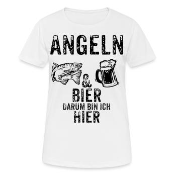 Angeln und Bier - Frauen T-Shirt atmungsaktiv - Weiß - Vorne - AI Model Female 172 dark (172cm)