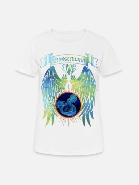 Sternzeichen Wassermann - Frauen T-Shirt atmungsaktiv - Weiß