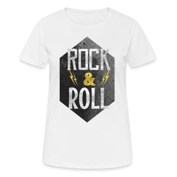 Rock and roll - Women's Breathable T-Shirt - white - Front - AI Model Female 172 dark (172cm)