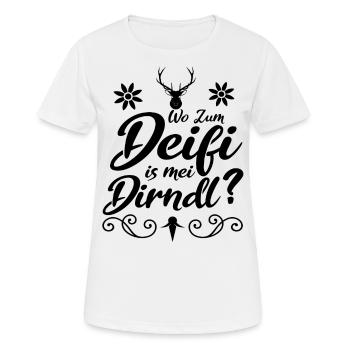 Dirndl - Frauen T-Shirt atmungsaktiv - Weiß - Vorne - AI Model Female 172 dark (172cm)