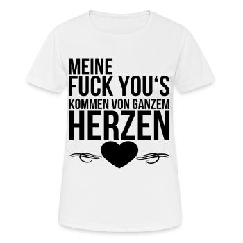 Fuck you - Frauen T-Shirt atmungsaktiv - Weiß - Vorne - AI Model Female 172 dark (172cm)