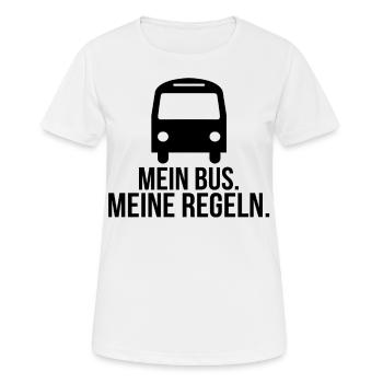 Mein Bus meine Regeln - Frauen T-Shirt atmungsaktiv - Weiß - Vorne - AI Model Female 172 dark (172cm)