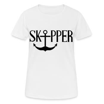 Skipper - Frauen T-Shirt atmungsaktiv - Weiß - Vorne - AI Model Female 172 dark (172cm)