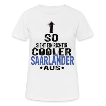 Saarland - Frauen T-Shirt atmungsaktiv - Weiß - Vorne - AI Model Female 172 dark (172cm)
