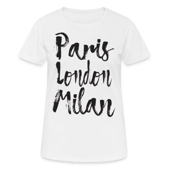 Paris london milan - Frauen T-Shirt atmungsaktiv - Weiß - Vorne - AI Model Female 172 dark (172cm)