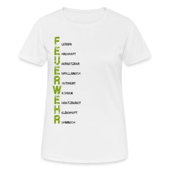 FEUERWEHR - Frauen T-Shirt atmungsaktiv - Weiß - Vorne - AI Model Female 172 dark (172cm)