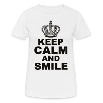 Keep calm and smile - Women's Breathable T-Shirt - white - Front - AI Model Female 172 dark (172cm)