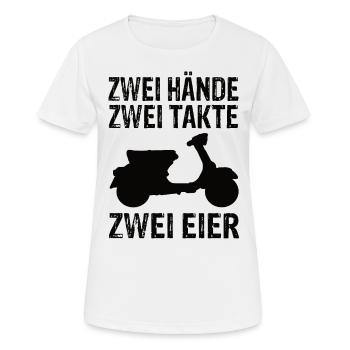 Mofa - Frauen T-Shirt atmungsaktiv - Weiß - Vorne - AI Model Female 172 dark (172cm)