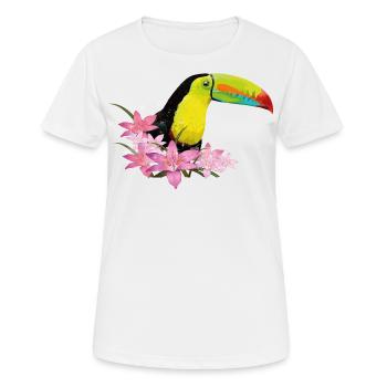 Green-billed toucan - Women's Breathable T-Shirt - white - Front - AI Model Female 172 dark (172cm)