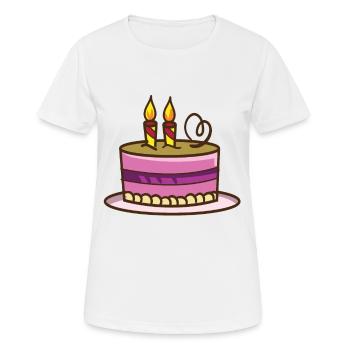 Gâteau d'anniversaire - T-shirt respirant Femme - blanc - Devant - AI Model Female 172 dark (172cm)