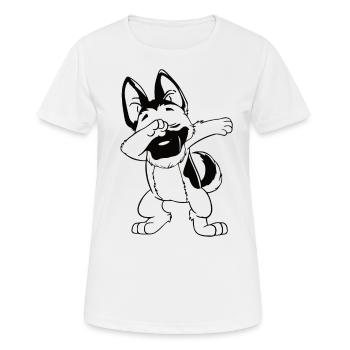 Tamponner le berger allemand - T-shirt respirant Femme - blanc - Devant - AI Model Female 172 dark (172cm)