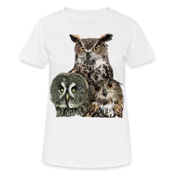 Owls - Women's Breathable T-Shirt - white - Front - AI Model Female 172 dark (172cm)