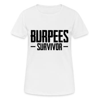 Survivant des Burpees - T-shirt respirant Femme - blanc - Devant - AI Model Female 172 dark (172cm)