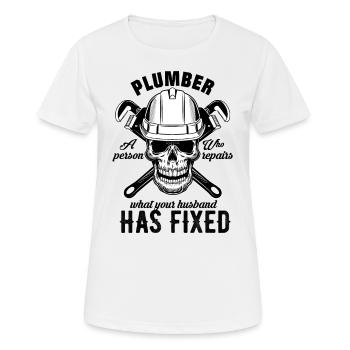 plombier - T-shirt respirant Femme - blanc - Devant - AI Model Female 172 dark (172cm)