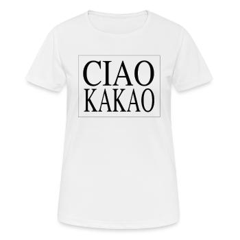 Ciao Kakao - Frauen T-Shirt atmungsaktiv - Weiß - Vorne - AI Model Female 172 dark (172cm)
