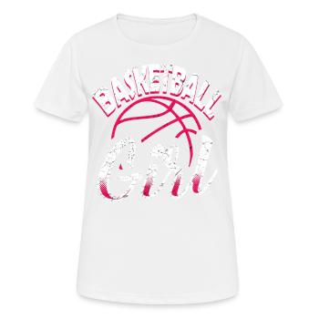 Fille de basket-ball joueur de basket - T-shirt respirant Femme - blanc - Devant - AI Model Female 172 dark (172cm)
