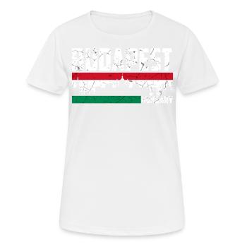 Ville natale de la Hongrie d'horizon de Budapest - T-shirt respirant Femme - blanc - Devant - AI Model Female 172 dark (172cm)