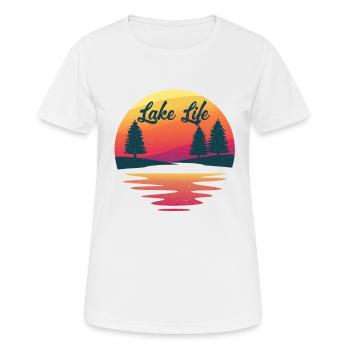 Leben Am See - Frauen T-Shirt atmungsaktiv - Weiß - Vorne - AI Model Female 172 dark (172cm)