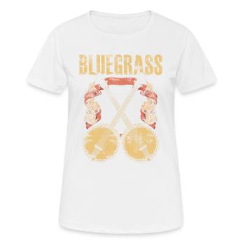 Bluegrass Banjo Gitarre - Frauen T-Shirt atmungsaktiv - Weiß - Vorne - AI Model Female 172 dark (172cm)