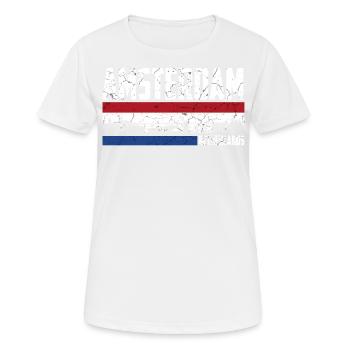 Amsterdam Skyline Heimatstadt Niederlande - Frauen T-Shirt atmungsaktiv - Weiß - Vorne - AI Model Female 172 dark (172cm)