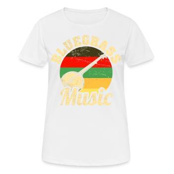 Bluegrass Banjo Gitarre - Frauen T-Shirt atmungsaktiv - Weiß - Vorne - AI Model Female 172 dark (172cm)