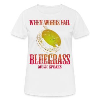 Bluegrass Banjo Gitarre - Frauen T-Shirt atmungsaktiv - Weiß - Vorne - AI Model Female 172 dark (172cm)