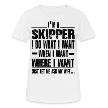 Skipper - Frauen T-Shirt atmungsaktiv - Weiß - Vorne - AI Model Female 172 dark (172cm)