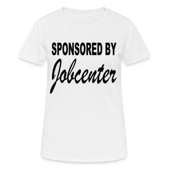 Sponsored by Jobcenter - Frauen T-Shirt atmungsaktiv - Weiß - Vorne - AI Model Female 172 dark (172cm)