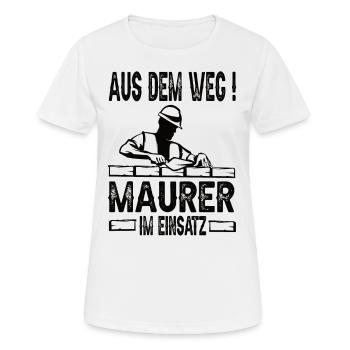 Aus dem Weg Maurer Im Einsatz - Frauen T-Shirt atmungsaktiv - Weiß - Vorne - AI Model Female 172 dark (172cm)