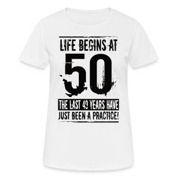 50th birthday - Women's Breathable T-Shirt - white - Front - AI Model Female 172 dark (172cm)