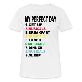 Mes comédies musicales Du jour parfait - T-shirt respirant Femme - blanc - Devant - AI Model Female 172 dark (172cm)