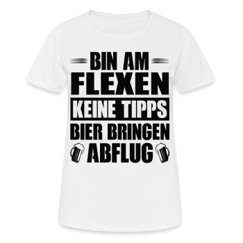 Bim Am Flexen Keine Tipps Bier Bringen Abflug - Frauen T-Shirt atmungsaktiv - Weiß - Vorne - AI Model Female 172 dark (172cm)