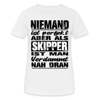 Skipper - Frauen T-Shirt atmungsaktiv - Weiß - Vorne - AI Model Female 172 dark (172cm)