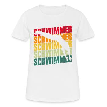 Schwimmen Wassersport Brustschwimmen im Schwimmbad - Frauen T-Shirt atmungsaktiv - Weiß - Vorne - AI Model Female 172 dark (172cm)