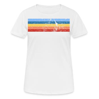 Design à rayures avec des couleurs vintage au look grunge - T-shirt respirant Femme - blanc - Devant - AI Model Female 172 dark (172cm)