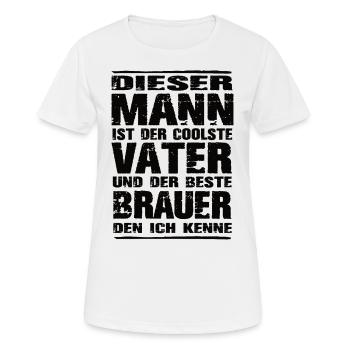 Brauer - Frauen T-Shirt atmungsaktiv - Weiß - Vorne - AI Model Female 172 dark (172cm)