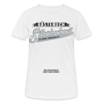 Gästebuch Silberhochzeit 25 Verheiratet Geschenk - Frauen T-Shirt atmungsaktiv - Weiß - Vorne - AI Model Female 172 dark (172cm)