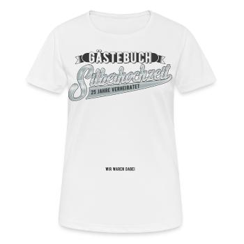 Gästebuch Silberhochzeit 25 Jahre Gästeliste - Frauen T-Shirt atmungsaktiv - Weiß - Vorne - AI Model Female 172 dark (172cm)