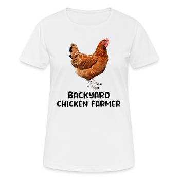 Hinterhof Hühner Farmer Tierhaltung Farm Lustig - Frauen T-Shirt atmungsaktiv - Weiß - Vorne - AI Model Female 172 dark (172cm)