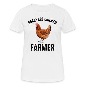 Hinterhof Hühner Farmer Tierhaltung Farm Lustig - Frauen T-Shirt atmungsaktiv - Weiß - Vorne - AI Model Female 172 dark (172cm)