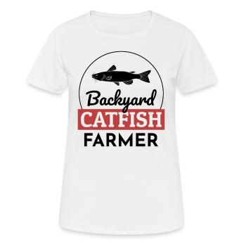 Backyard Catfish Farmer Fish Farming Farm Drôle - T-shirt respirant Femme - blanc - Devant - AI Model Female 172 dark (172cm)